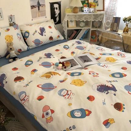 91家纺网 家纺一手货源 找家纺 HL原创 2021新款13372全棉四件套 星球