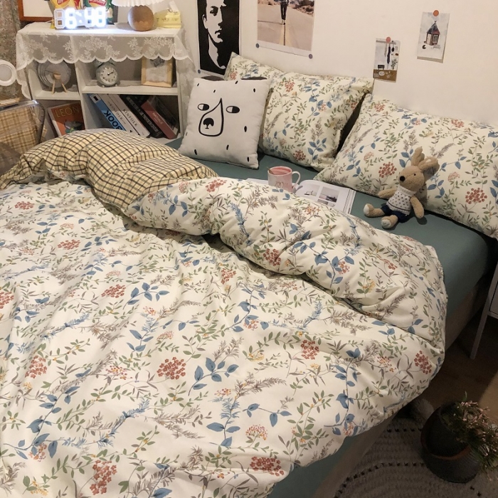 91家纺网 家纺一手货源 找家纺 HL原创 2021新款13372全棉四件套 春意黯然