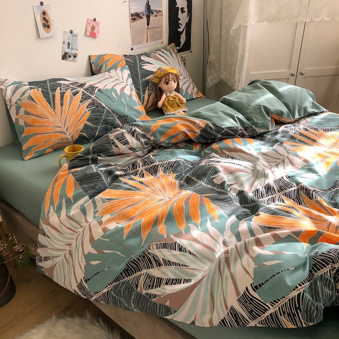 91家纺网 家纺一手货源 找家纺 HL原创 2021新款13372全棉四件套 婀娜多姿