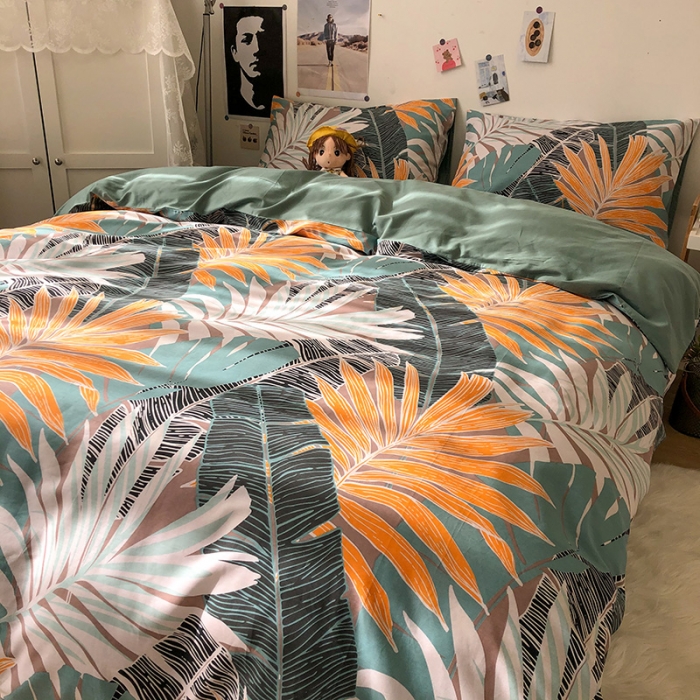 91家纺网 家纺一手货源 找家纺 HL原创 2021新款13372全棉四件套 婀娜多姿