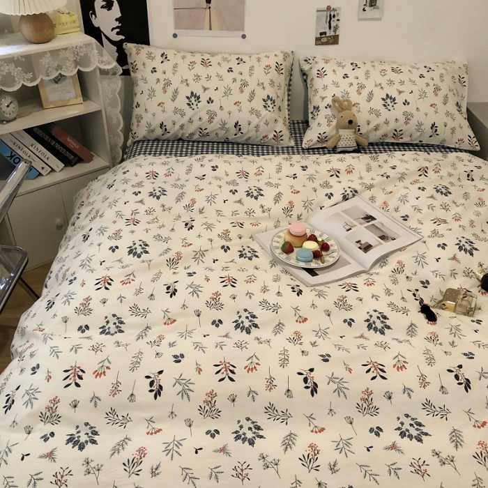 91家纺网 家纺一手货源 找家纺 HL原创 2021新款13372全棉四件套 兰花草