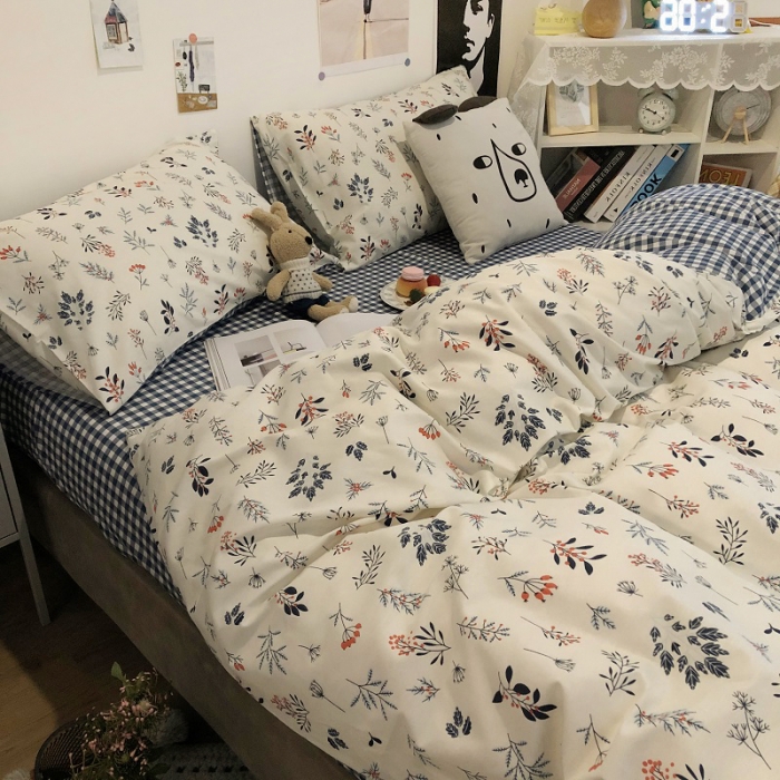 91家纺网 家纺一手货源 找家纺 HL原创 2021新款13372全棉四件套 兰花草