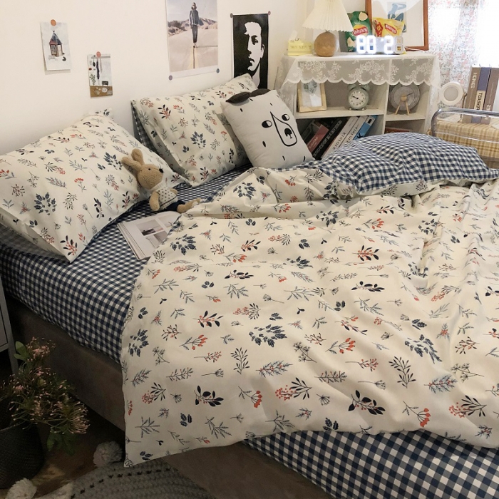 91家纺网 家纺一手货源 找家纺 HL原创 2021新款13372全棉四件套 兰花草