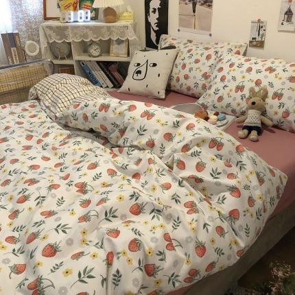 HL原创 2021新款13372全棉四件套 小草莓