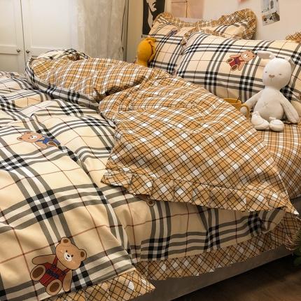 91家纺网 家纺一手货源 找家纺 （总）HL原创 2021新款13372全棉黑白韩版四件套