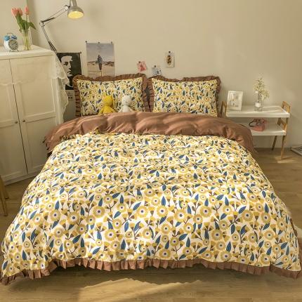 91家纺网 家纺一手货源 找家纺 （总）HL原创 2021新款13372全棉黑白韩版四件套