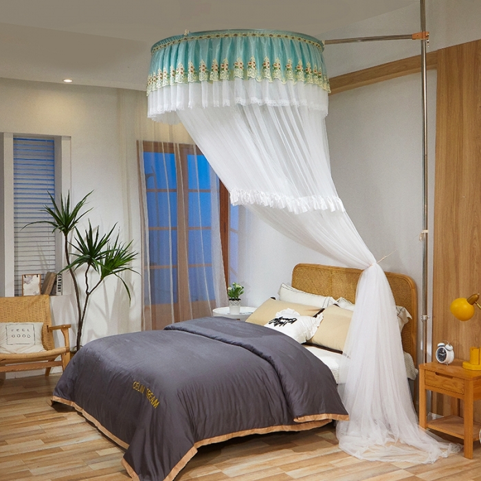 91家纺网 家纺一手货源 找家纺 迪凡保罗 2021新款5821（天地杆圆顶蚊帐） 白色