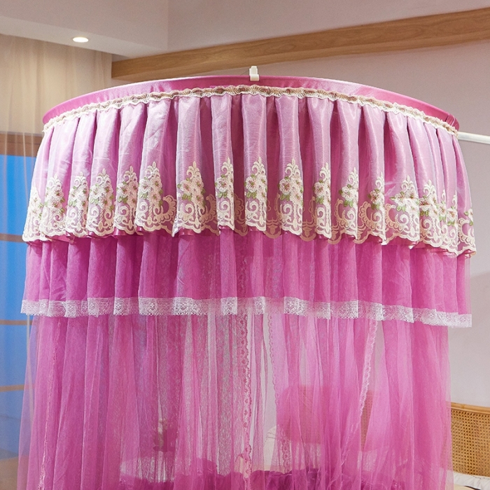 91家纺网 家纺一手货源 找家纺 迪凡保罗 2021新款5821（天地杆圆顶蚊帐） 豆沙色