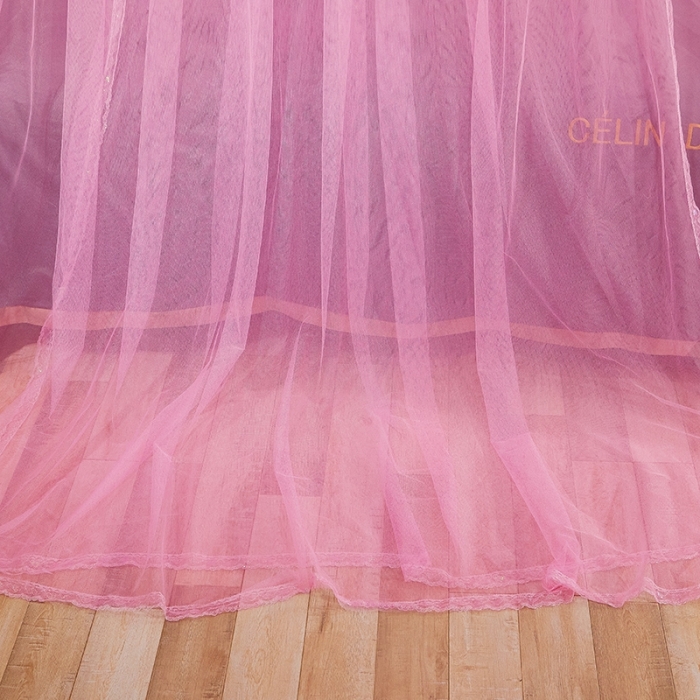 91家纺网 家纺一手货源 找家纺 迪凡保罗 2021新款5821（天地杆圆顶蚊帐） 粉红色