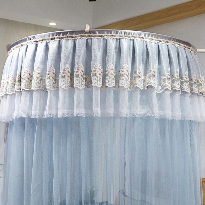 91家纺网 家纺一手货源 找家纺 迪凡保罗 2021新款5821（天地杆圆顶蚊帐） 灰色