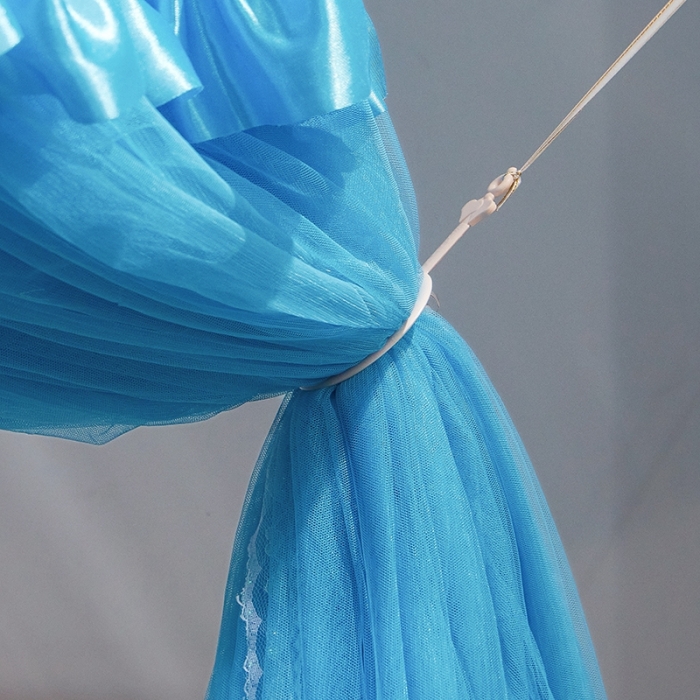 91家纺网 家纺一手货源 找家纺 迪凡保罗 2021新款5821（天地杆圆顶蚊帐） 孔蓝色