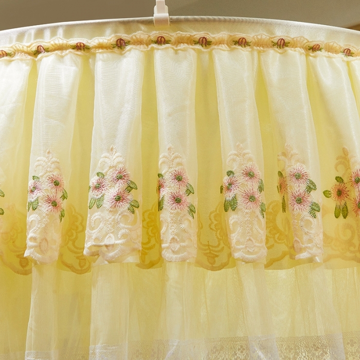 91家纺网 家纺一手货源 找家纺 迪凡保罗 2021新款5821（天地杆圆顶蚊帐） 米黄色