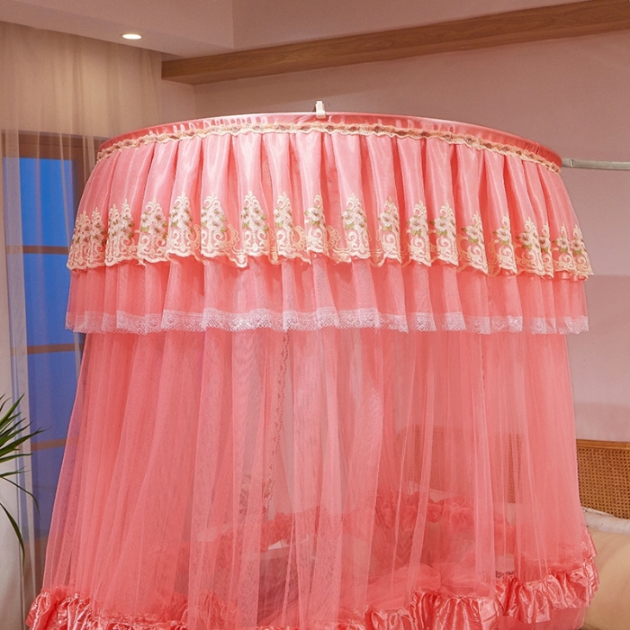 91家纺网 家纺一手货源 找家纺 迪凡保罗 2021新款5821（天地杆圆顶蚊帐） 深玉色