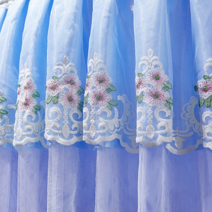 91家纺网 家纺一手货源 找家纺 迪凡保罗 2021新款5821（天地杆圆顶蚊帐） 天蓝色