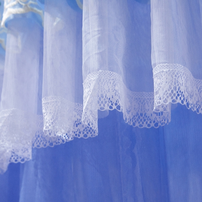 91家纺网 家纺一手货源 找家纺 迪凡保罗 2021新款5821（天地杆圆顶蚊帐） 天蓝色