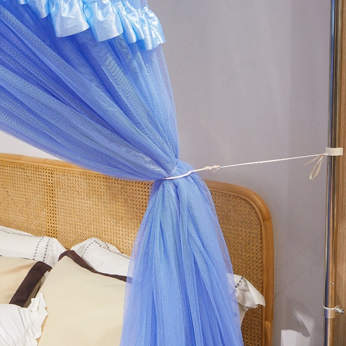91家纺网 家纺一手货源 找家纺 迪凡保罗 2021新款5821（天地杆圆顶蚊帐） 天蓝色