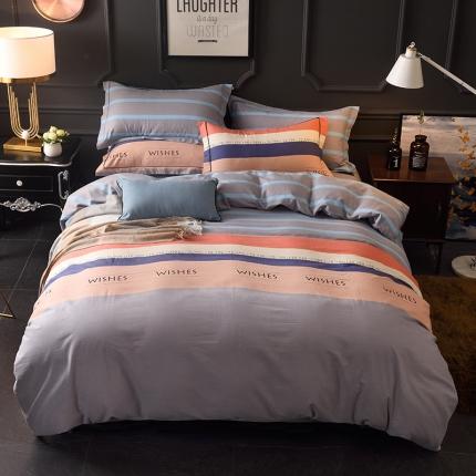 91家纺网 家纺一手货源 找家纺 威布斯 2021新款全棉加厚磨毛四件套 罗拉-灰