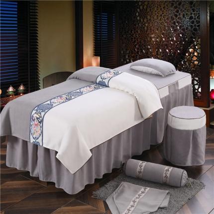 91家纺网 家纺一手货源 找家纺 不打烊家纺 2025新款美容床罩套件百里挑一A款灰色