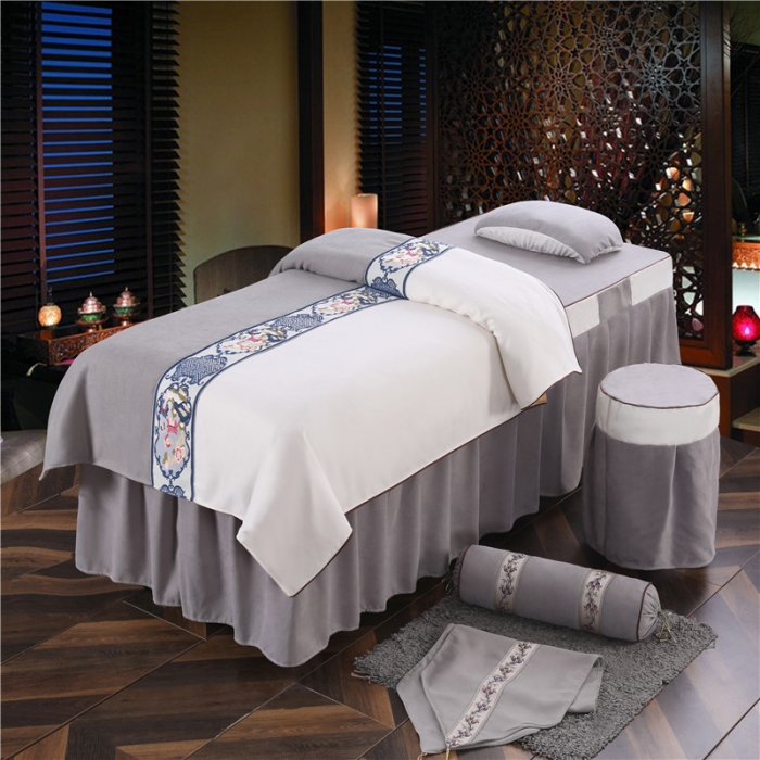 91家纺网 家纺一手货源 找家纺 不打烊家纺 2025新款美容床罩套件百里挑一A款灰色
