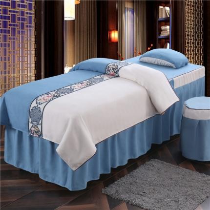 不打烊家纺 2025新款美容床罩套件百里挑一A款蓝色