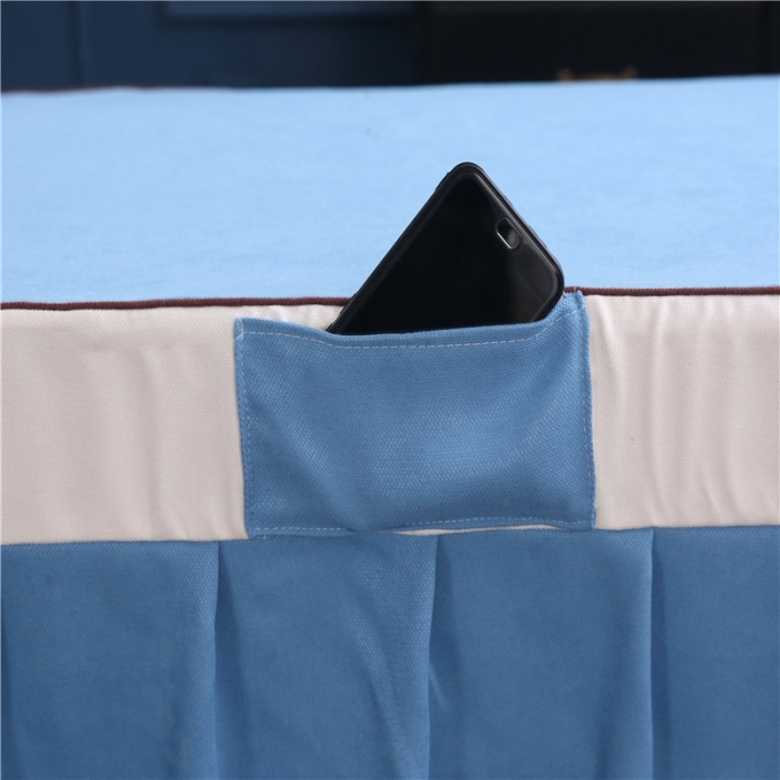 91家纺网 家纺一手货源 找家纺 不打烊家纺  2025新款美容床罩套件百里挑一A款蓝色