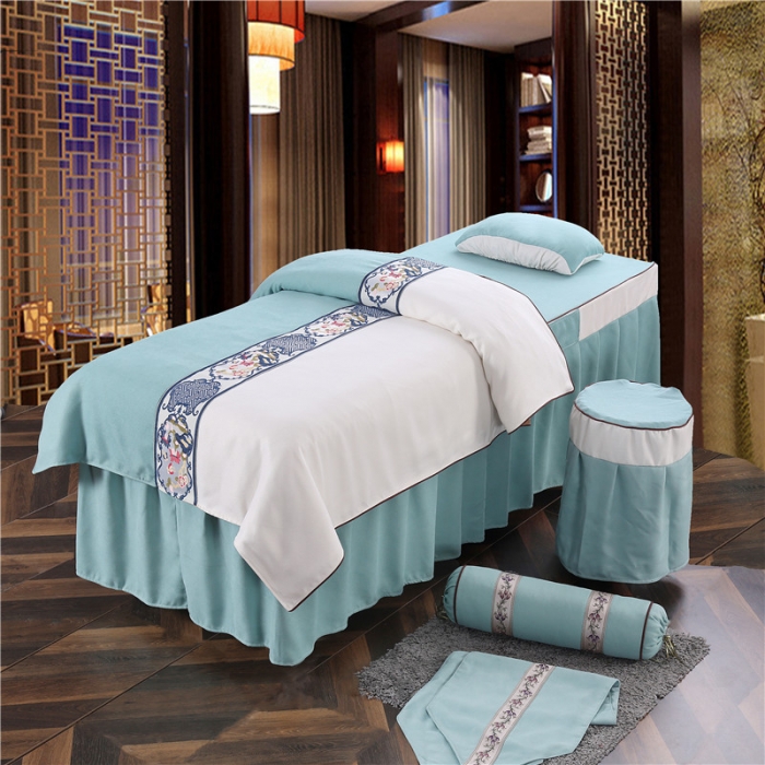 91家纺网 家纺一手货源 找家纺 不打烊家纺 2025新款美容床罩套件百里挑一A款绿色