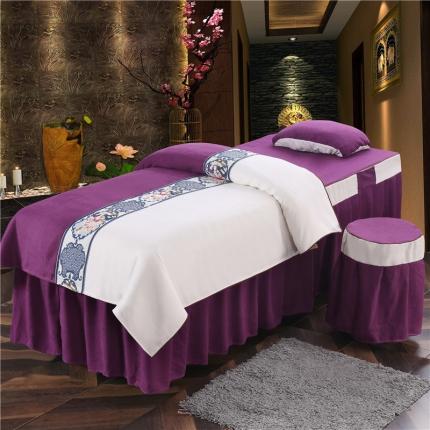 91家纺网 家纺一手货源 找家纺 不打烊家纺2025新款美容床罩套件百里挑一A款紫色