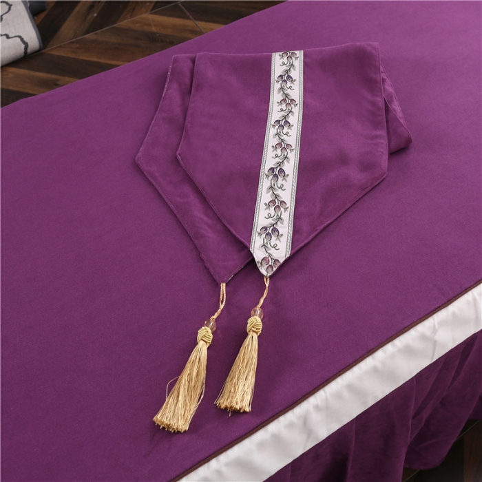 91家纺网 家纺一手货源 找家纺 不打烊家纺2025新款美容床罩套件百里挑一A款紫色