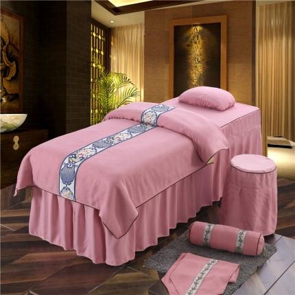 91家纺网 家纺一手货源 找家纺 不打烊家纺 2021新款美容床罩套件百里挑一B款粉色