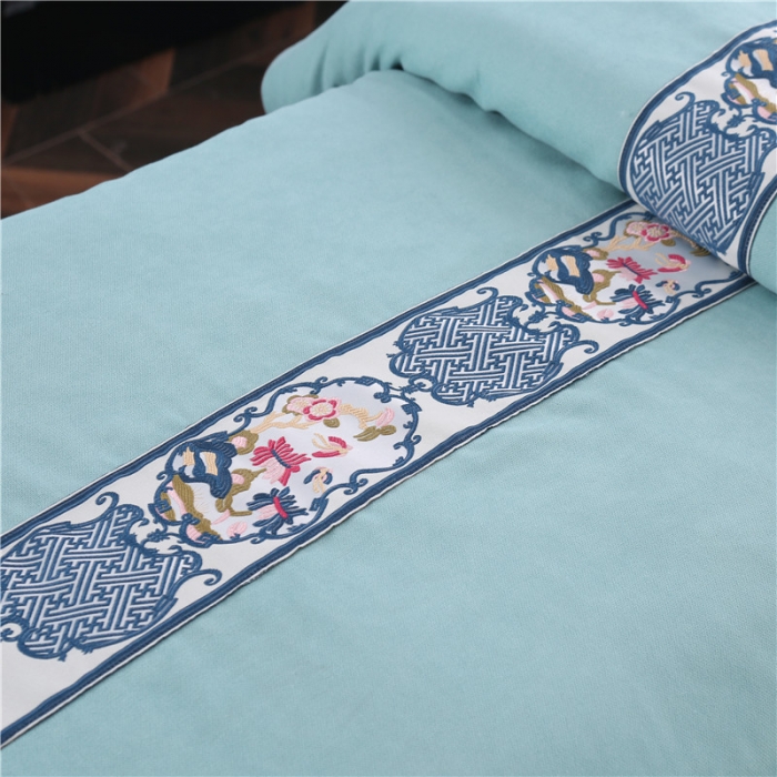 91家纺网 家纺一手货源 找家纺 不打烊家纺 2021新款美容床罩套件百里挑一B款绿色