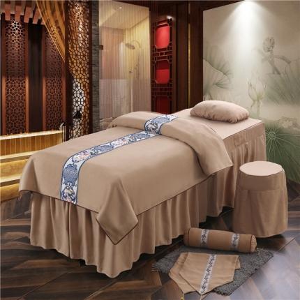 91家纺网 家纺一手货源 找家纺 不打烊家纺 2021新款美容床罩套件百里挑一B款驼色