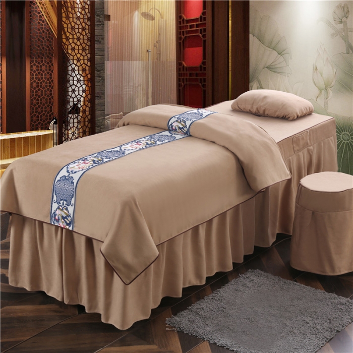 91家纺网 家纺一手货源 找家纺 不打烊家纺 2021新款美容床罩套件百里挑一B款驼色