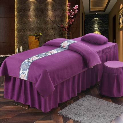 不打烊家纺  2021新款美容床罩套件百里挑一B款紫色