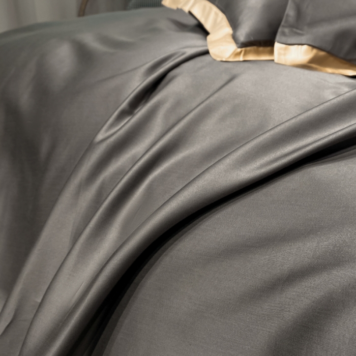 91家纺网 家纺一手货源 找家纺 安妮家居 2021新款皇冠100s长绒棉四件套 绅士灰