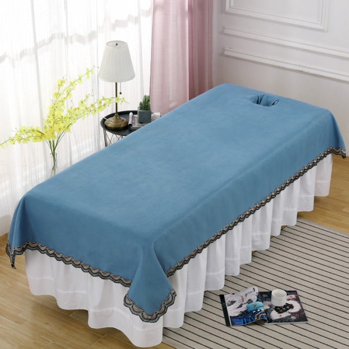 91家纺网 家纺一手货源 找家纺 不打烊家纺 2021新款床单 雪芙妮蓝色