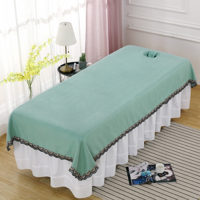 91家纺网 家纺一手货源 找家纺 不打烊家纺  2021新款床单 雪芙妮绿色