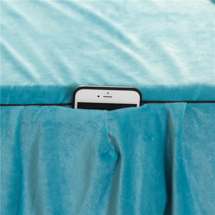 91家纺网 家纺一手货源 找家纺 不打烊家纺 2021新款水晶绒款美容床罩古韵新生系列湖蓝