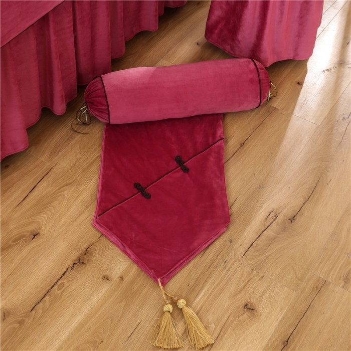 91家纺网 家纺一手货源 找家纺 不打烊家纺 2021新款水晶绒款美容床罩古韵新生系列玫红