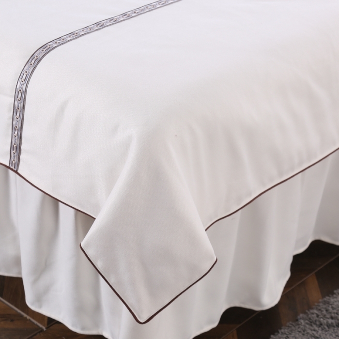 91家纺网 家纺一手货源 找家纺 不打烊家纺2025新款美容床罩四件套国色天香A款白色