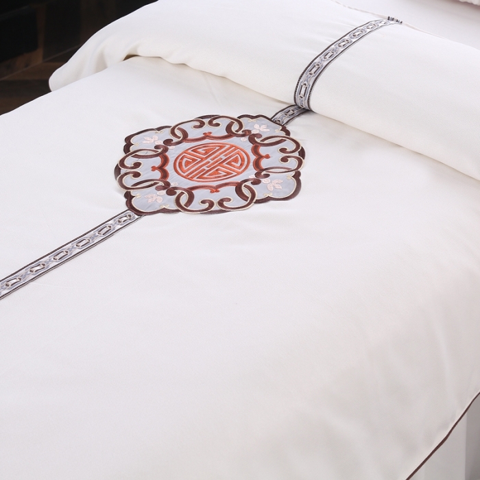 91家纺网 家纺一手货源 找家纺 不打烊家纺2025新款美容床罩四件套国色天香A款白色