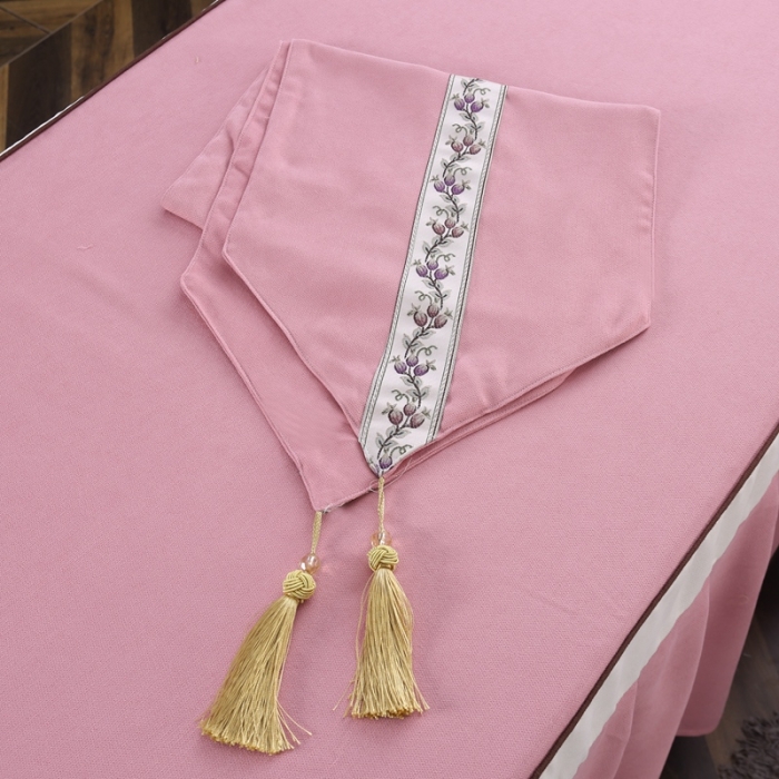 91家纺网 家纺一手货源 找家纺 不打烊家纺2025新款美容床罩四件套国色天香A款粉色