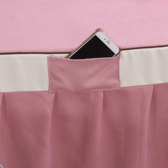 91家纺网 家纺一手货源 找家纺 不打烊家纺2025新款美容床罩四件套国色天香A款粉色