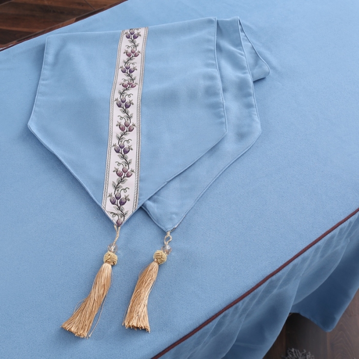 91家纺网 家纺一手货源 找家纺 不打烊家纺 2025新款美容床罩四件套国色天香A款蓝色