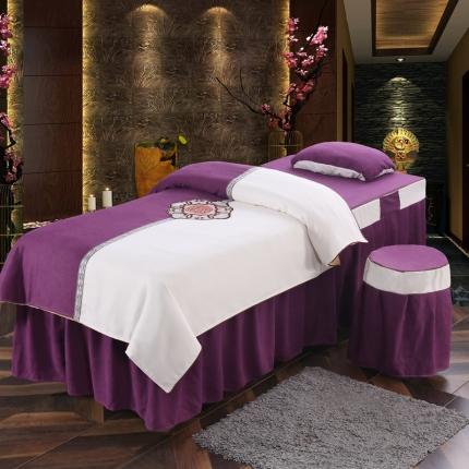 91家纺网 家纺一手货源 找家纺 不打烊家纺 2025新款美容床罩四件套国色天香A款紫色