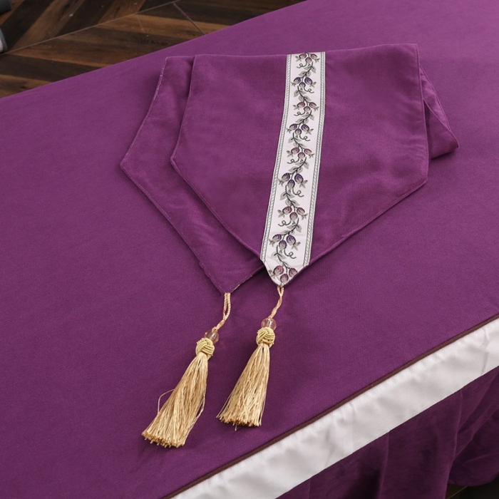 91家纺网 家纺一手货源 找家纺 不打烊家纺 2025新款美容床罩四件套国色天香A款紫色