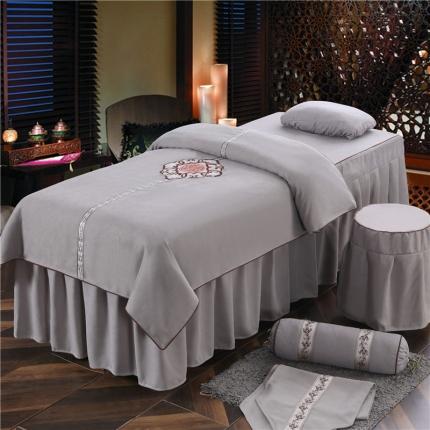 91家纺网 家纺一手货源 找家纺 不打烊家纺 2021新款美容床罩四件套国色天香B款灰色