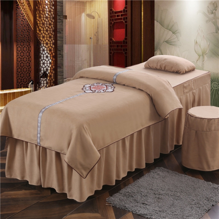 91家纺网 家纺一手货源 找家纺 不打烊家纺 2021新款美容床罩四件套国色天香B款驼色