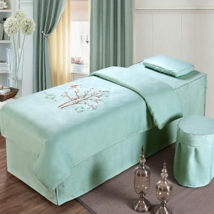 不打烊家纺  (原不打烊家纺  (原春恩家纺)家纺) 2021新款美容床罩四件套锦上添花系列 绿