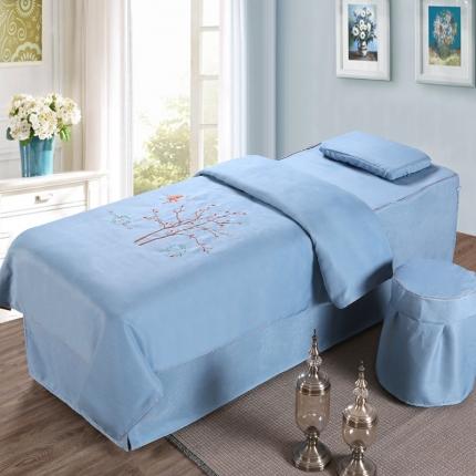 不打烊家纺  (原不打烊家纺  (原春恩家纺)家纺) 2021新款美容床罩四件套锦上添花系列 蓝