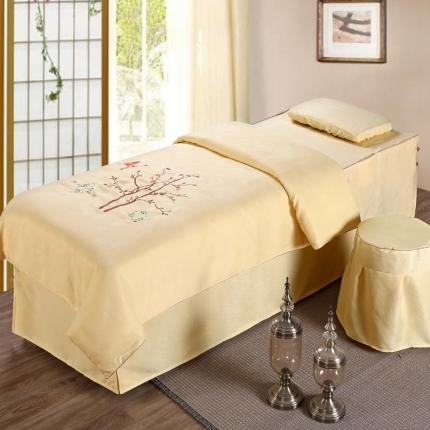 不打烊家纺  (原不打烊家纺  (原春恩家纺)家纺) 2021新款美容床罩四件套锦上添花系列 黄